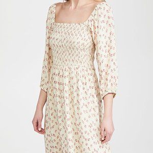 WAYF Nevaeh Smocked Midi Dress